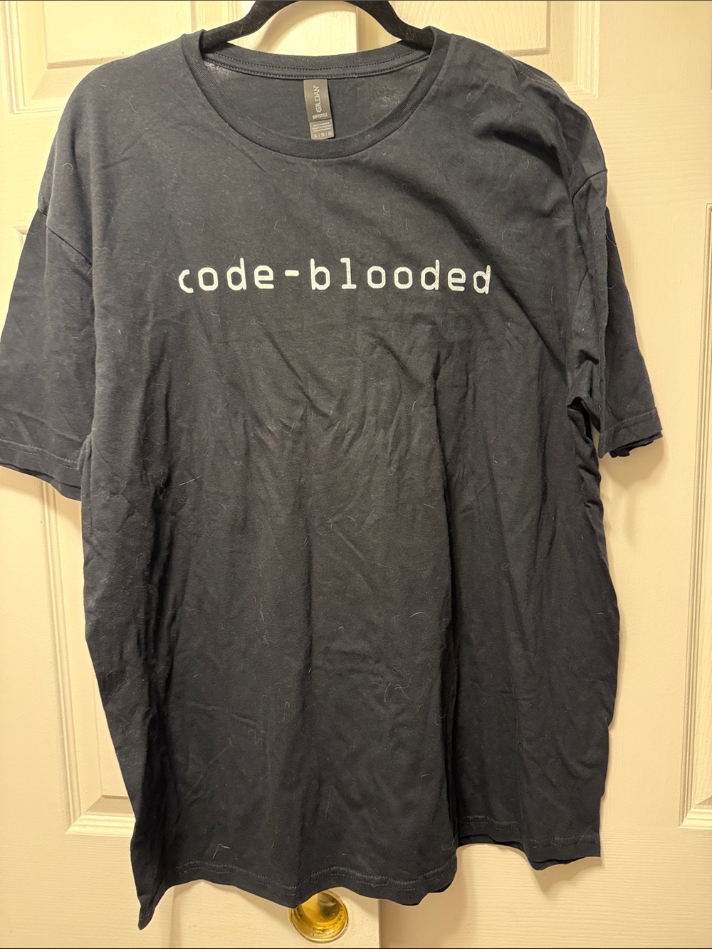 Gildan Black "code-blooded" Short Sleeve Graphic Tee